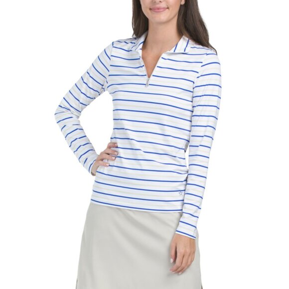 LOHLA SPORT Blueberry Christa Striped Top - Picture 1 of 2